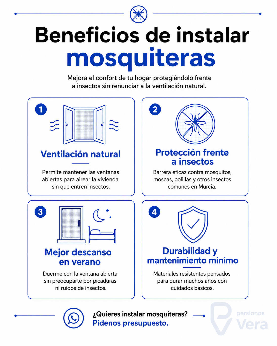 Infografía: 4 beneficios de instalar mosquiteras