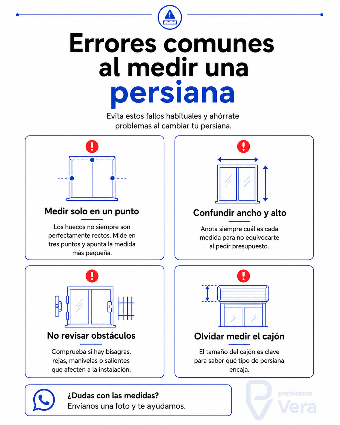 Infografía: 4 errores comunes al medir una persiana